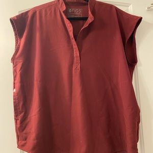 Figs burgundy rafaella top